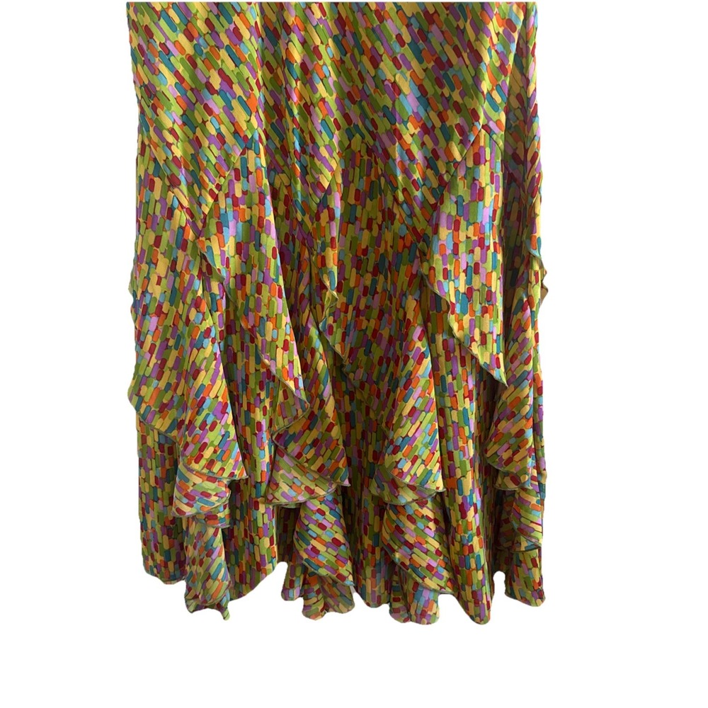 Signature by Robbie Bee Sleeveless Midi Dress 18 Multi Color Ruffle Excellent - Picture 6 of 16